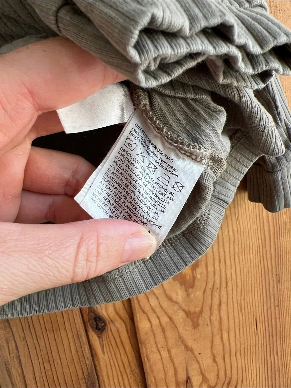 H&M | Ribbed Long-Sleeve Kids Top and Pants in Olive Green